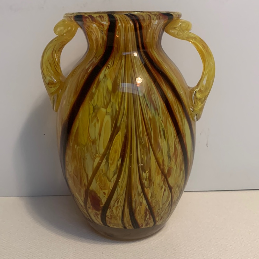 Vintage Urn Style Murano Swirl Glass Vase